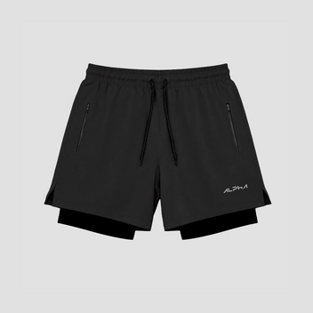 Short de Compressão Dry Fit Preto Bolso Ziper - Fluid