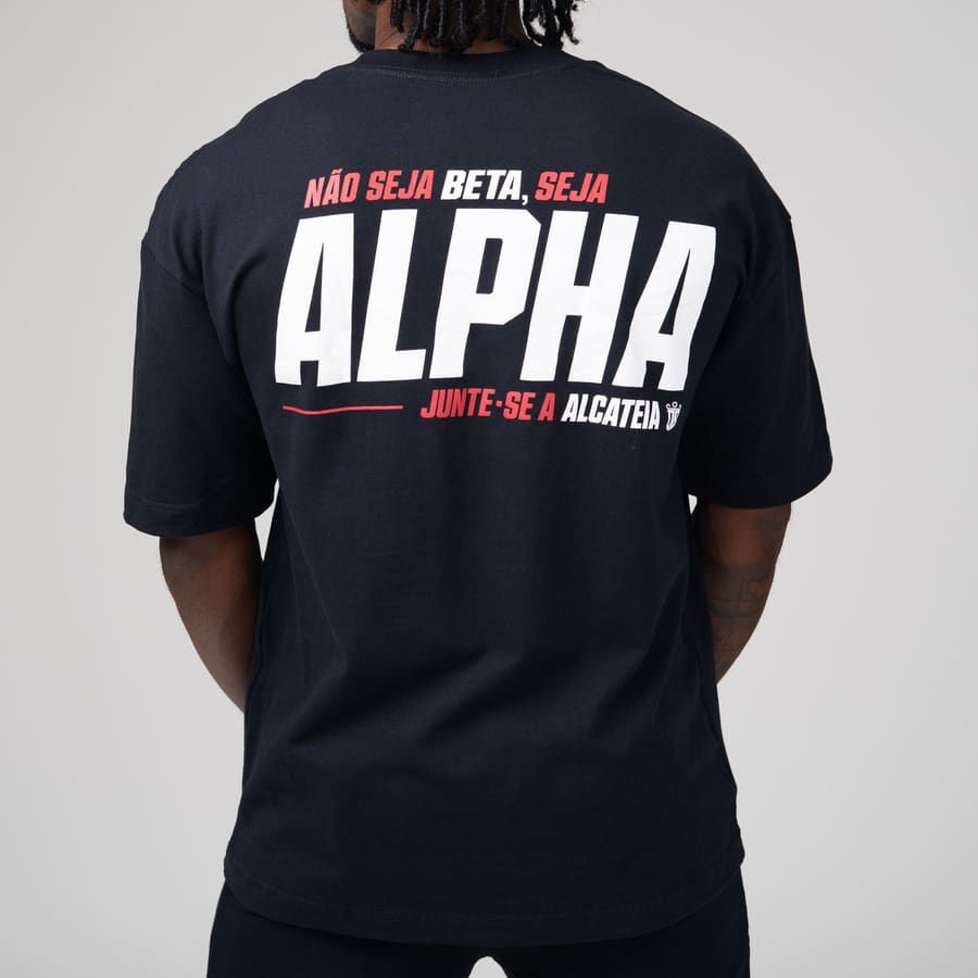 Camiseta Oversized Alfa Preto