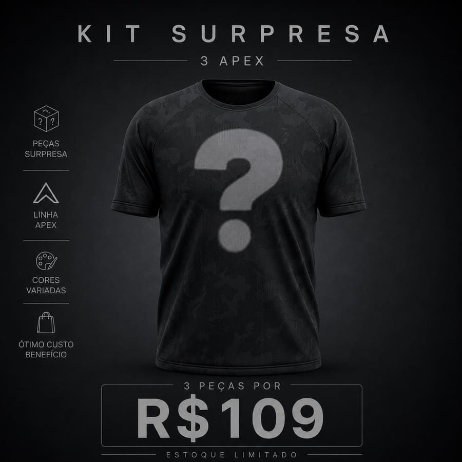 Kit 3 Camisetas / Regata Apex Surpresa