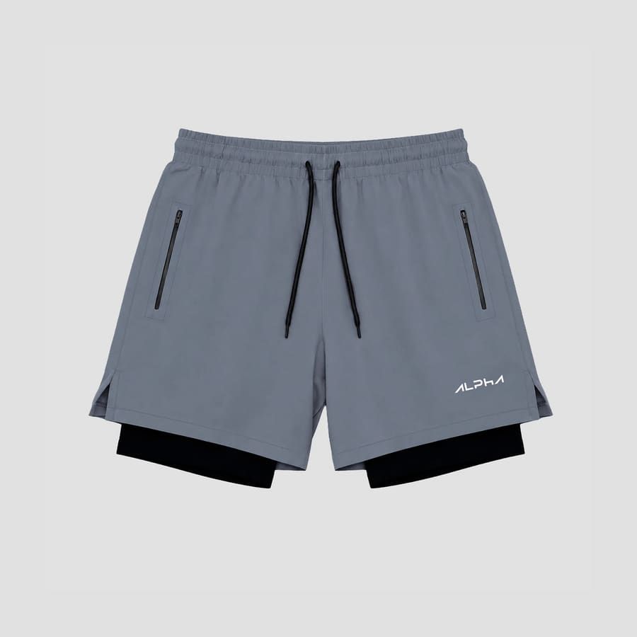 Short de Compressão Dry Fit Chumbo Bolso Ziper - Fluid