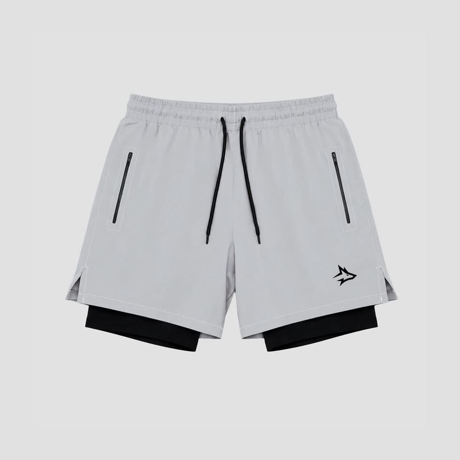 Short de Compressão Dry Fit Cinza Bolso Zíper - Lupus