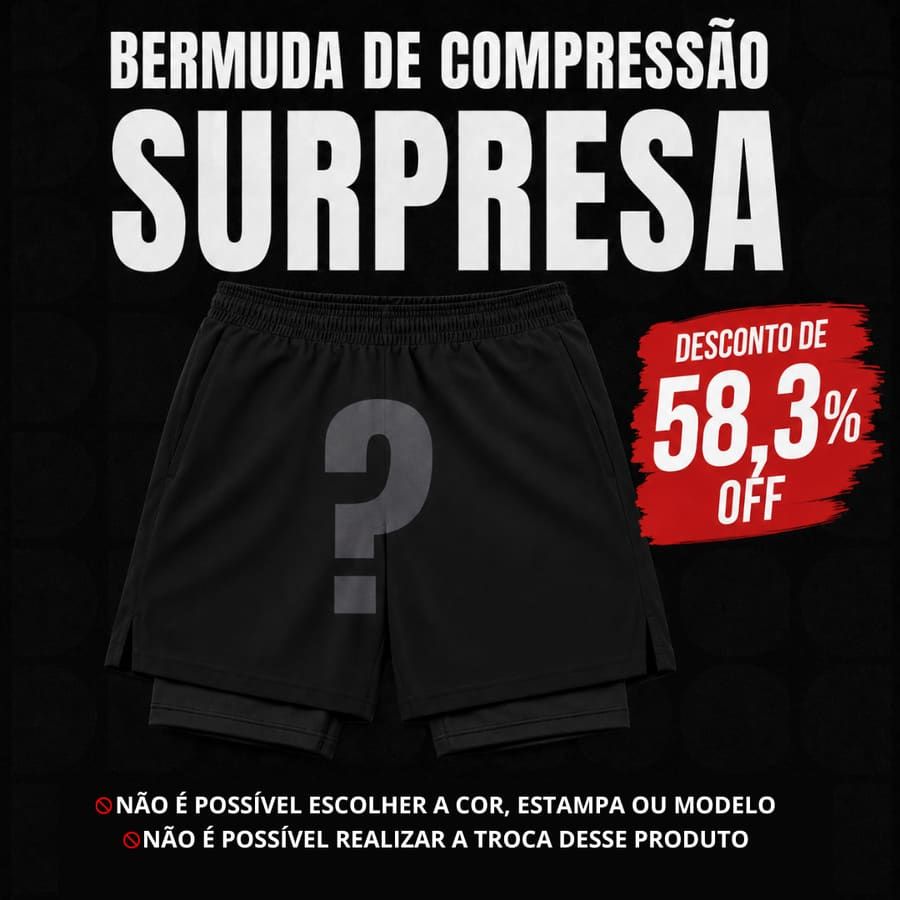 Bermuda Compressão Surpresa Sem Zíper