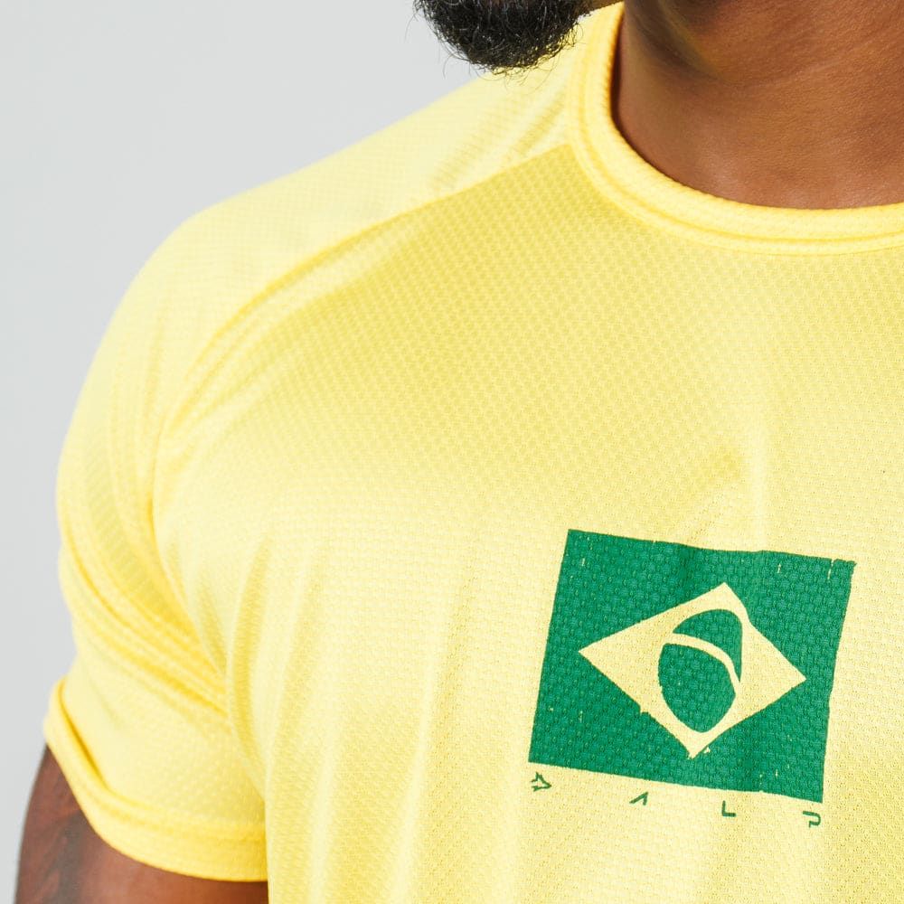 Camiseta Dry Fit Brasão Amarelo Bandeira — imagem 4