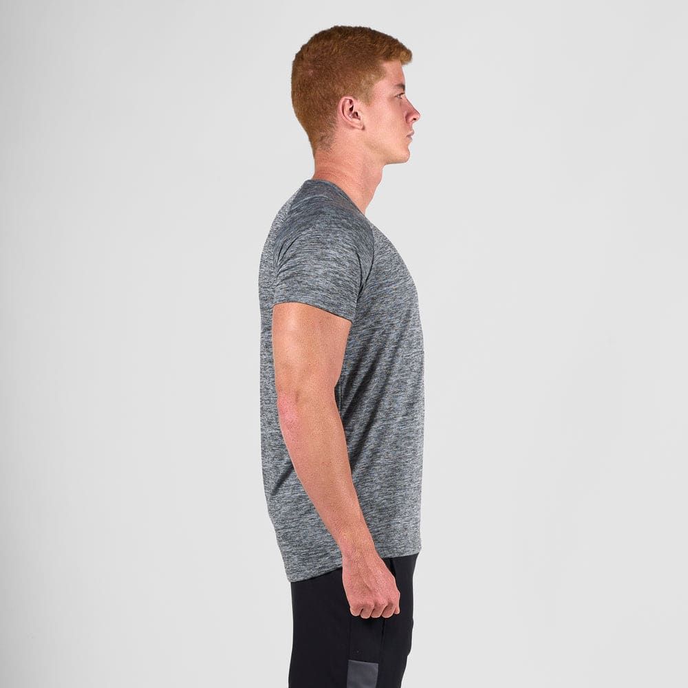 Camiseta Dry Fit Essential Mescla Cinza — imagem 4