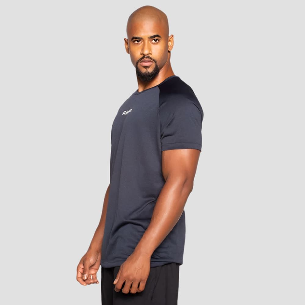 Camiseta Dry Fit Essential Mescla Marinho — imagem 4