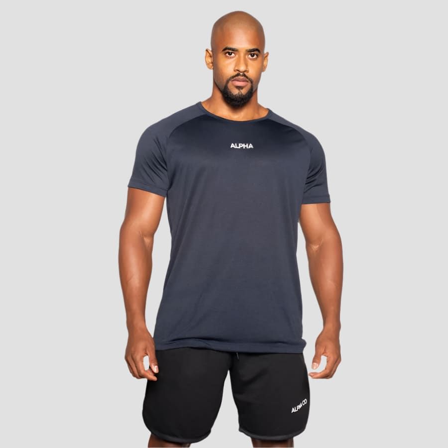 Camiseta Dry Fit Essential Mescla Marinho