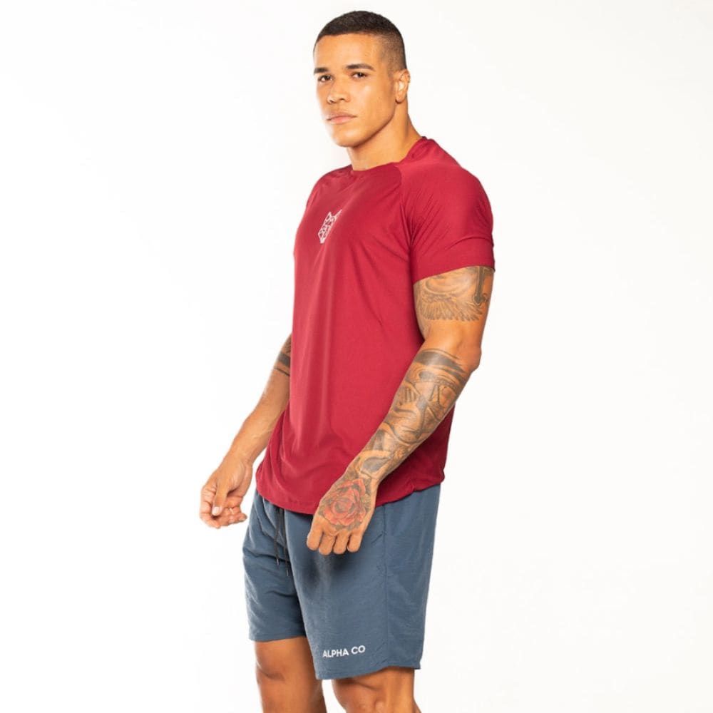 Camiseta Dry Lobo Geometrico Vinho — imagem 4