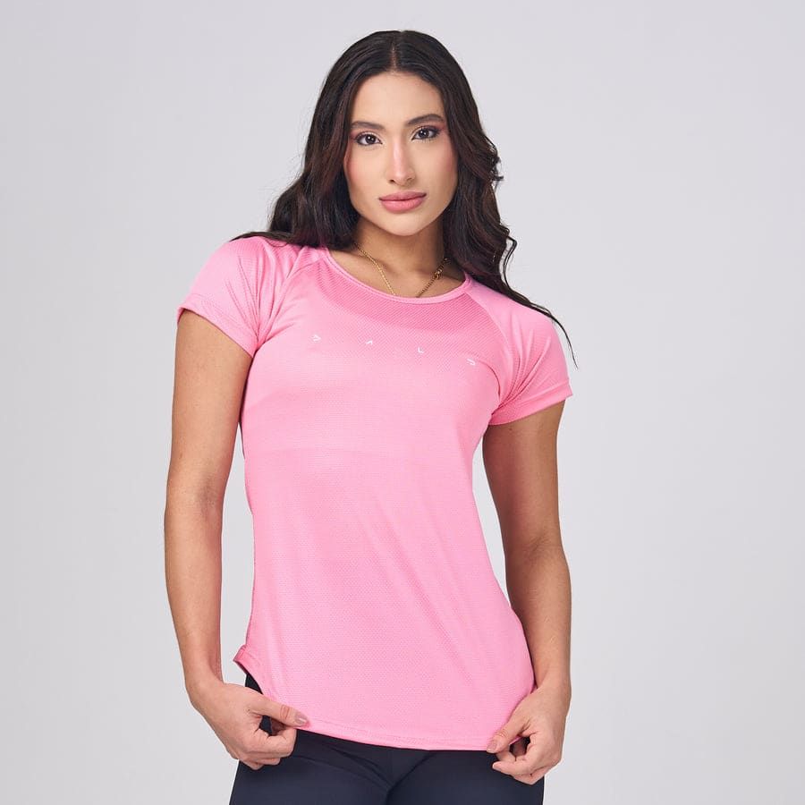 Camiseta Feminina Dry Fit Light Lupus Rosa Flamingo