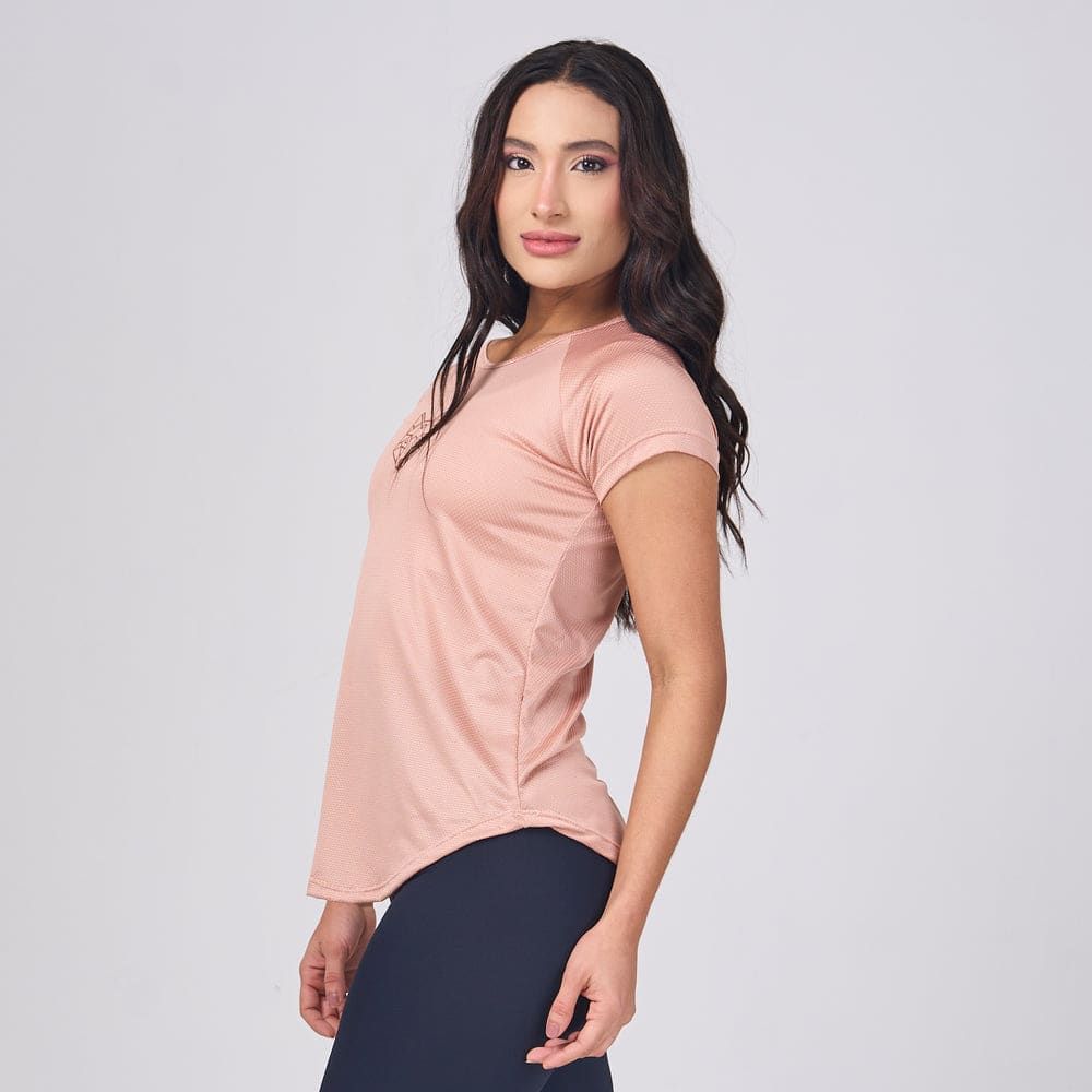 Camiseta Feminina Dry Fit Lobo Geométrico Marrom Cappuccino — imagem 3