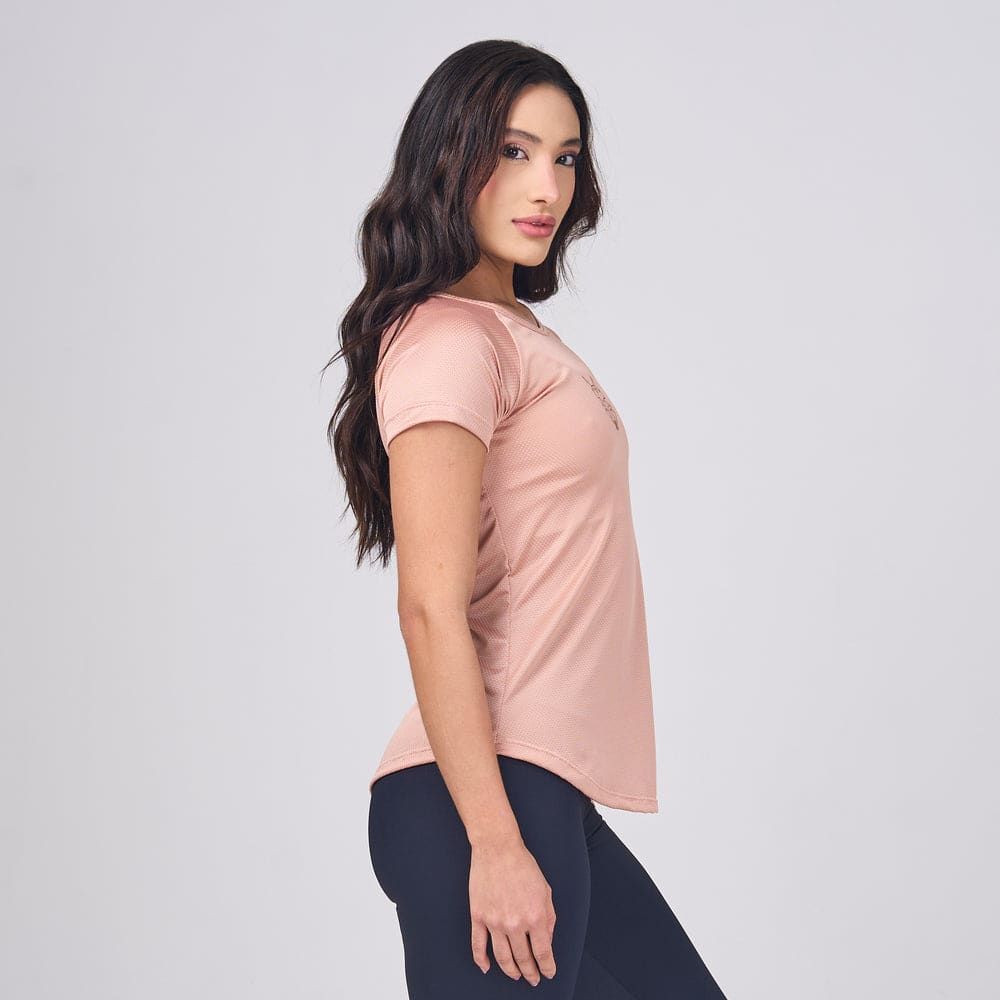Camiseta Feminina Dry Fit Lobo Geométrico Marrom Cappuccino — imagem 5