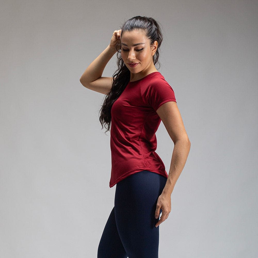Camiseta Feminina Dry Fit Lobo Geométrico Vermelho Biking — imagem 3