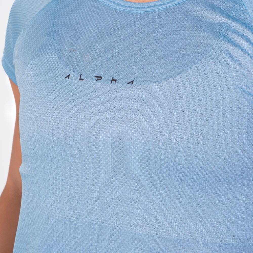 Camiseta Feminina Dry Fit New Horizon Azul Céu — imagem 3
