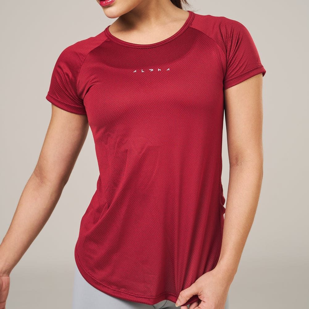 Camiseta Feminina Dry Fit New Horizon Vermelho Biking — imagem 4