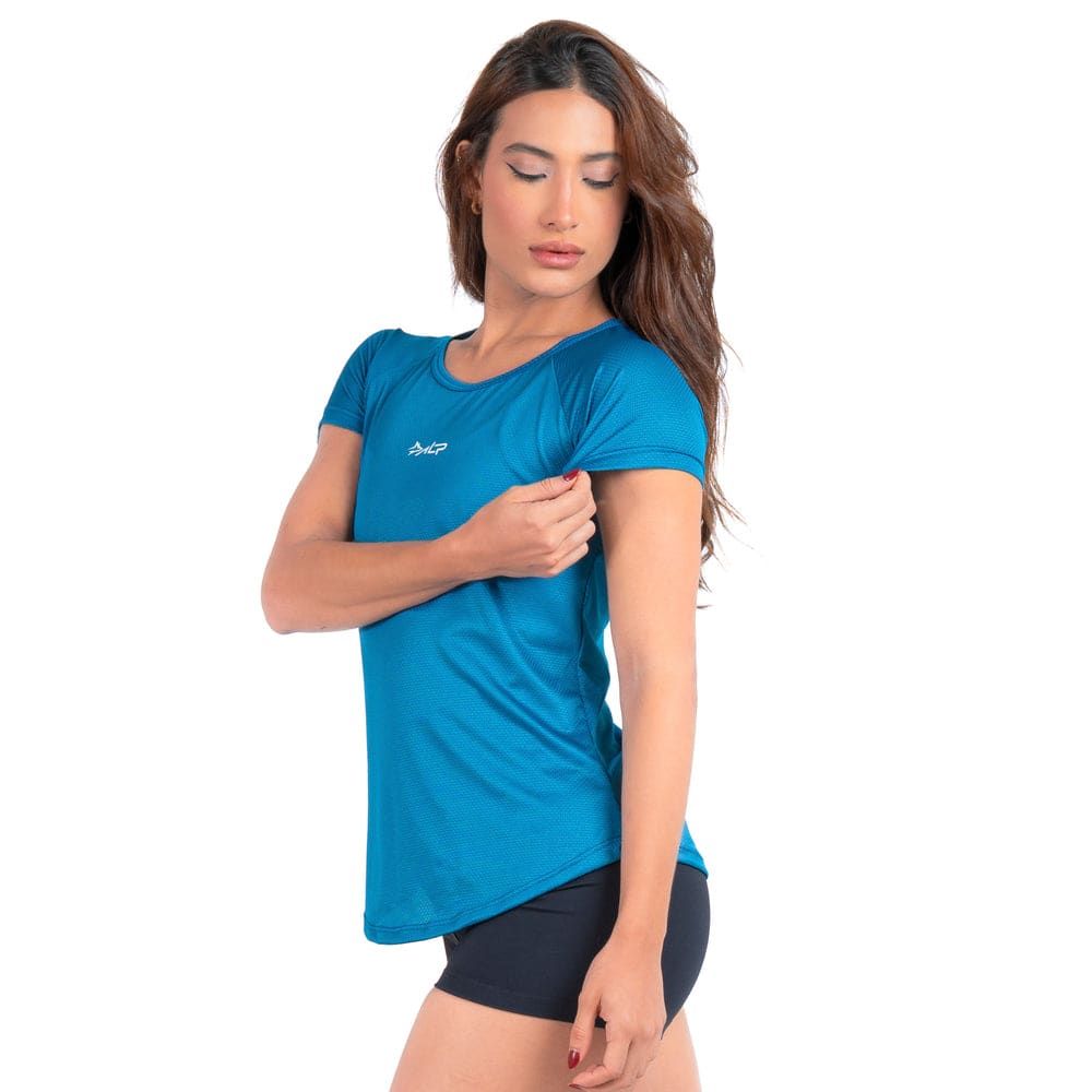 Camiseta Feminina Dry Fit New Tenacity Azul Safira — imagem 5