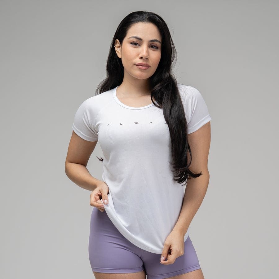 Camiseta Feminina Dry Fit Space Horizon Branco