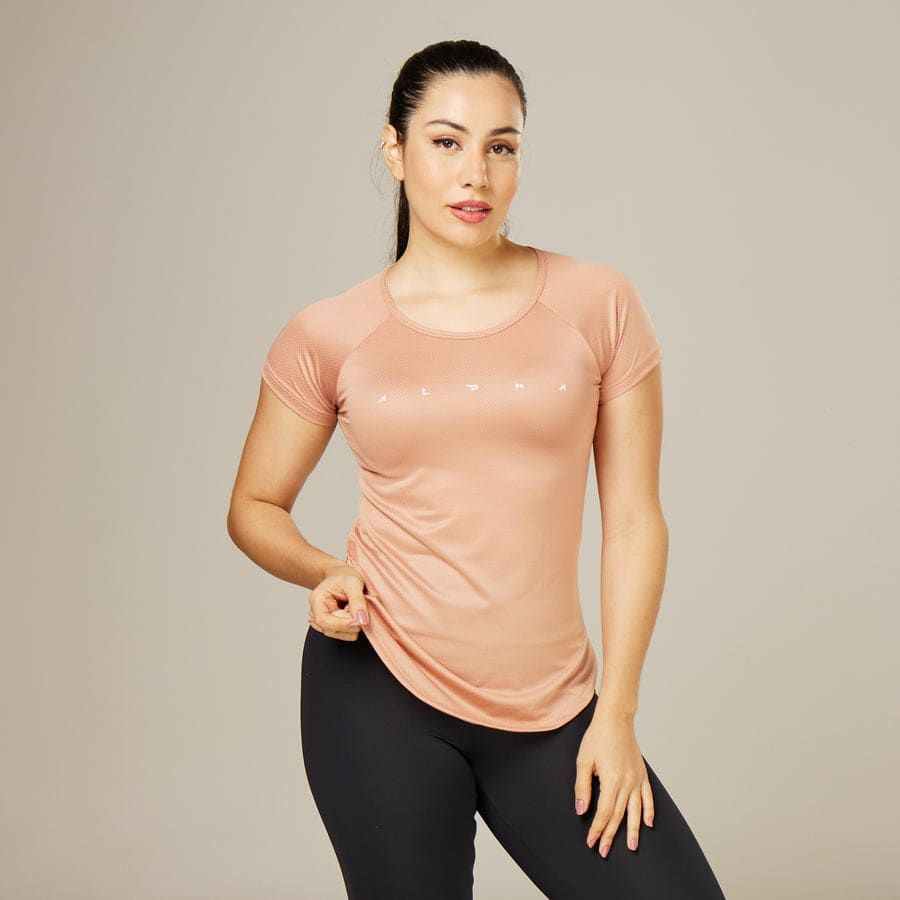 Camiseta Feminina Dry Fit Space Horizon Marrom Cappuccino