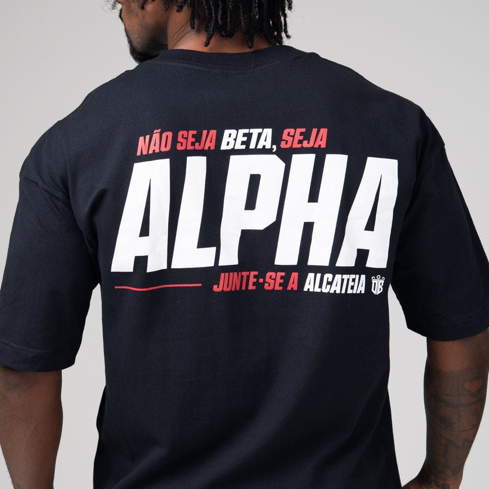 Camiseta Oversized Alfa Preto — imagem 3