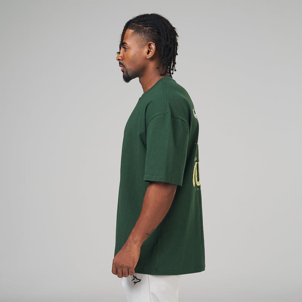 Camiseta Oversized Cutting Season Verde Musgo — imagem 5