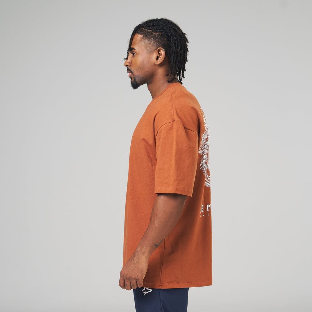 Camiseta Oversized Plate Marrom Telha — imagem 5