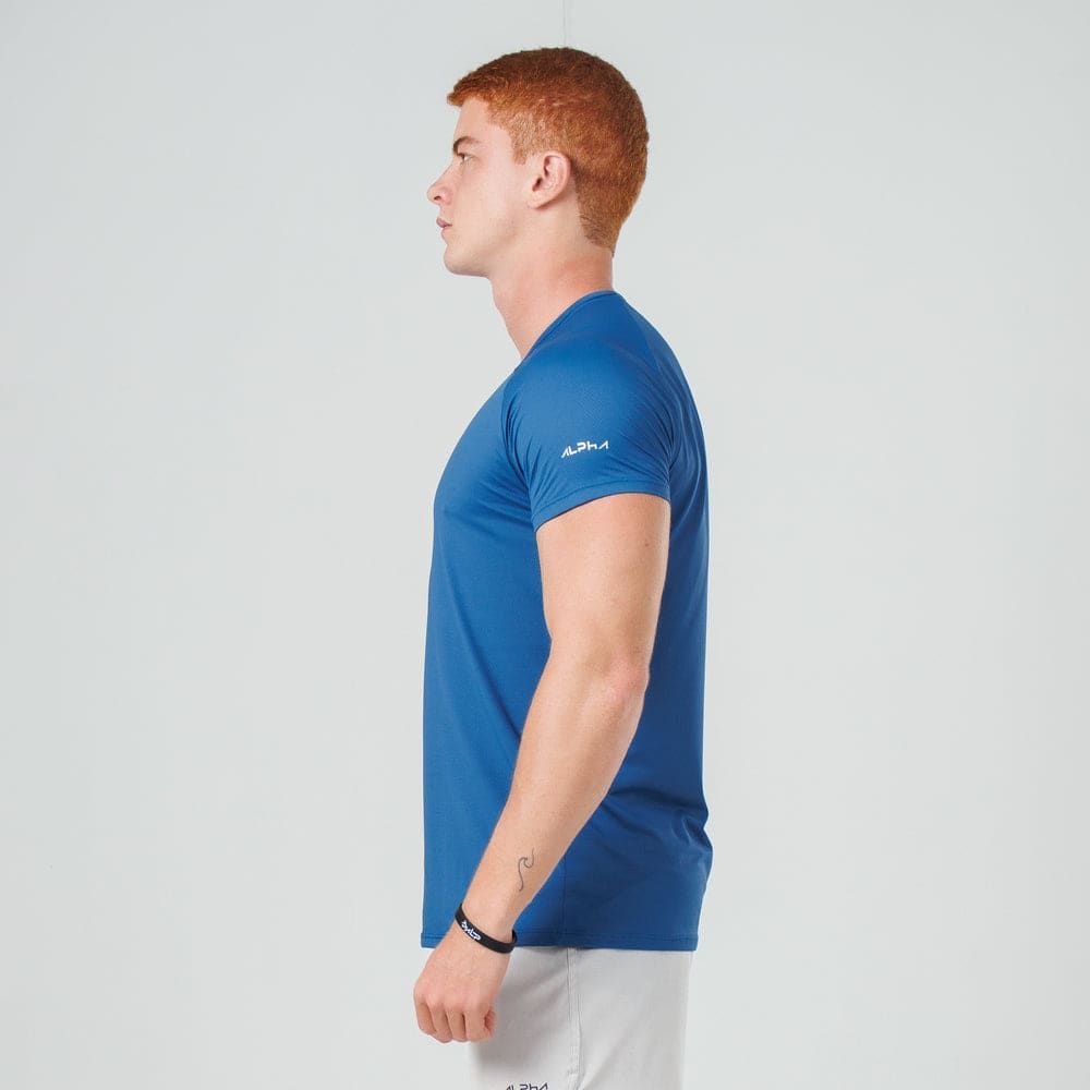 Camiseta Poliamida Arm Fluid Azul California — imagem 3