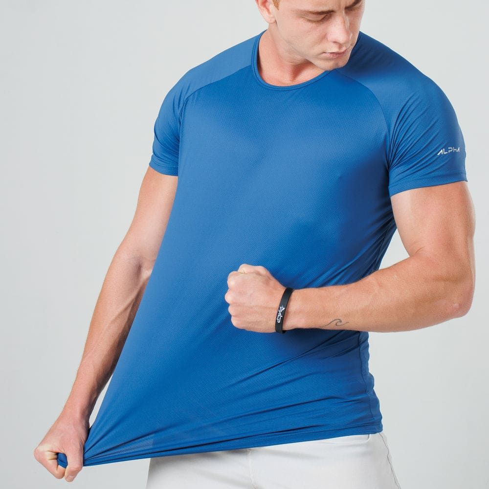 Camiseta Poliamida Arm Fluid Azul California — imagem 4