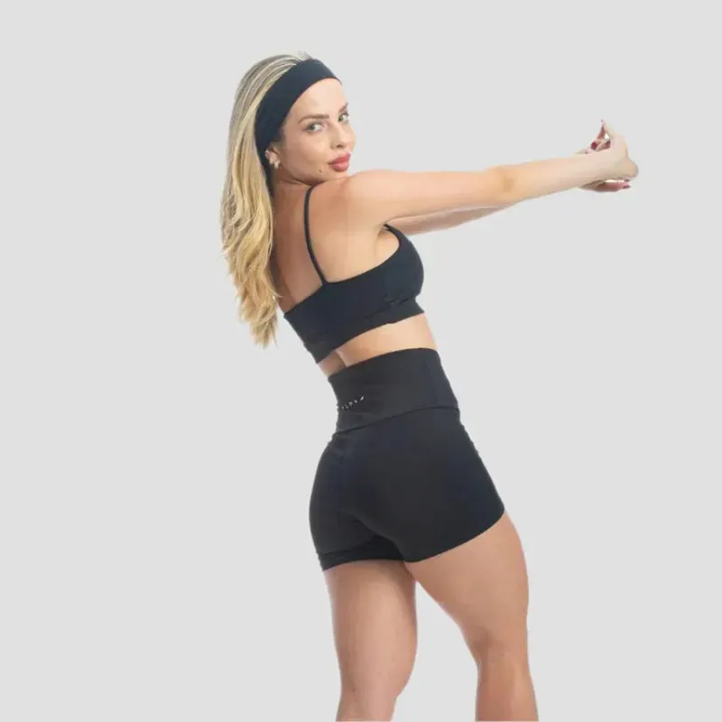 Conjunto Basic Feminino Top e Short - New Horizon Preto — imagem 4