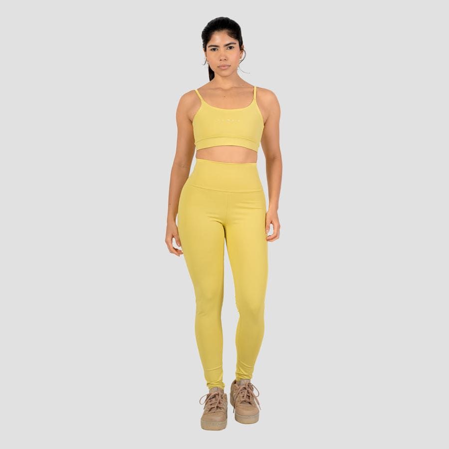 Conjunto Basic Feminino Top e Calça - New Horizon Amarelo Cítrico