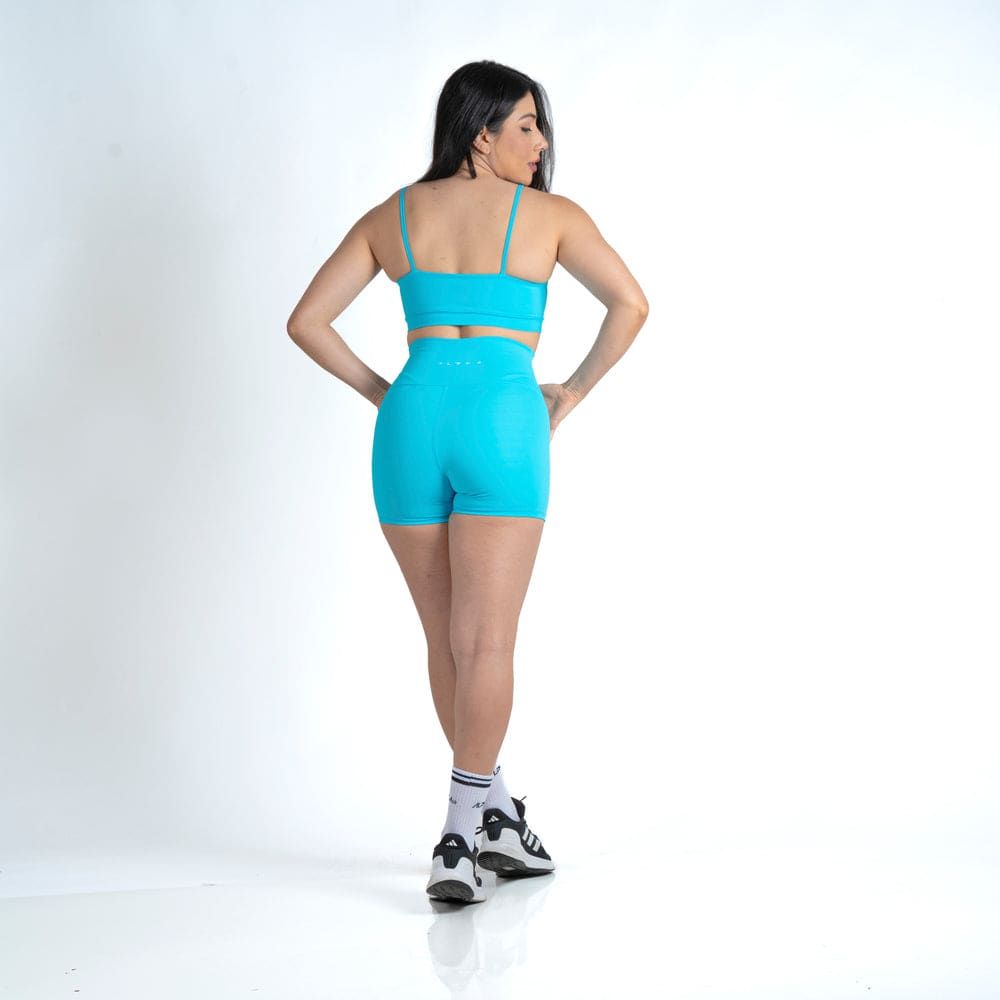Conjunto Basic Feminino Top e Short - New Horizon Azul Piscina — imagem 3