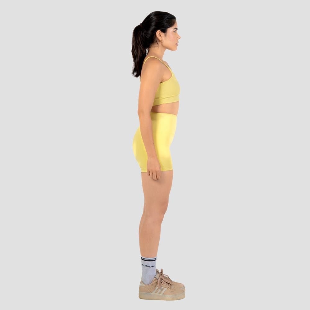 Conjunto Basic Feminino Top e Short - New Horizon Amarelo Cítrico — imagem 3