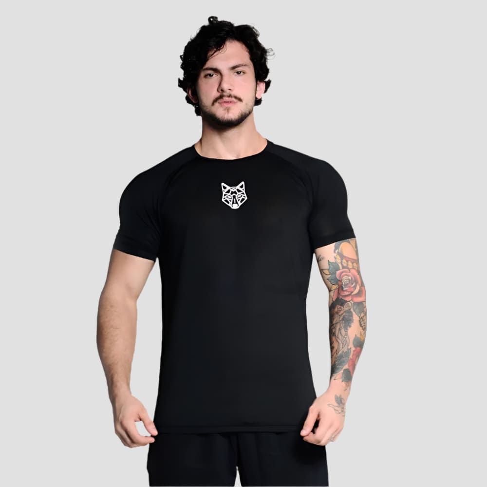 Kit 3 Camisetas Dry Fit Preto + 2 Bermudas Pretas — imagem 4