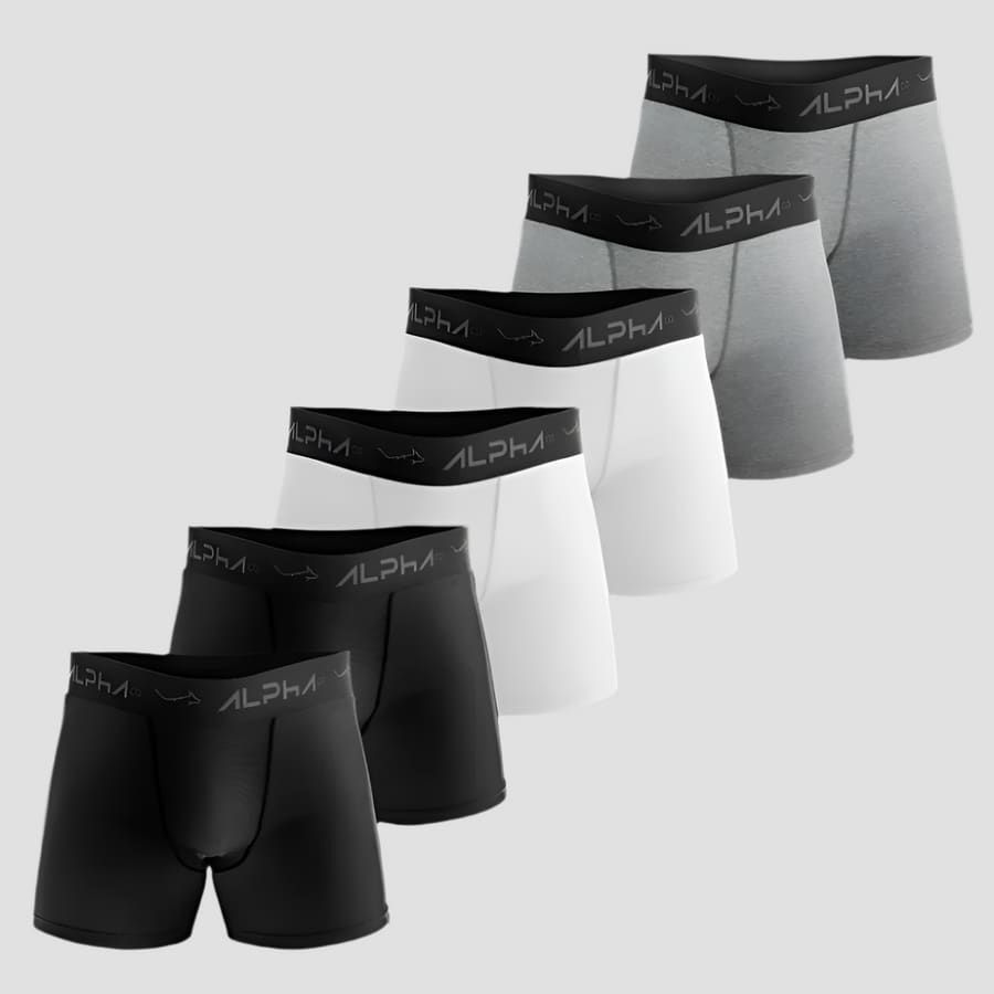 Kit 6 Cuecas Boxer Cotton - Alpha