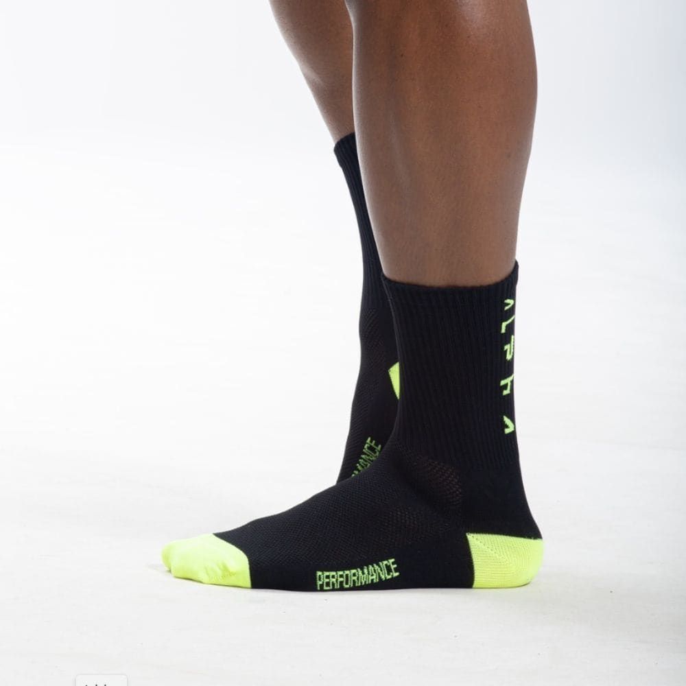 Meia Performance Alpha - Preto Neon — imagem 3