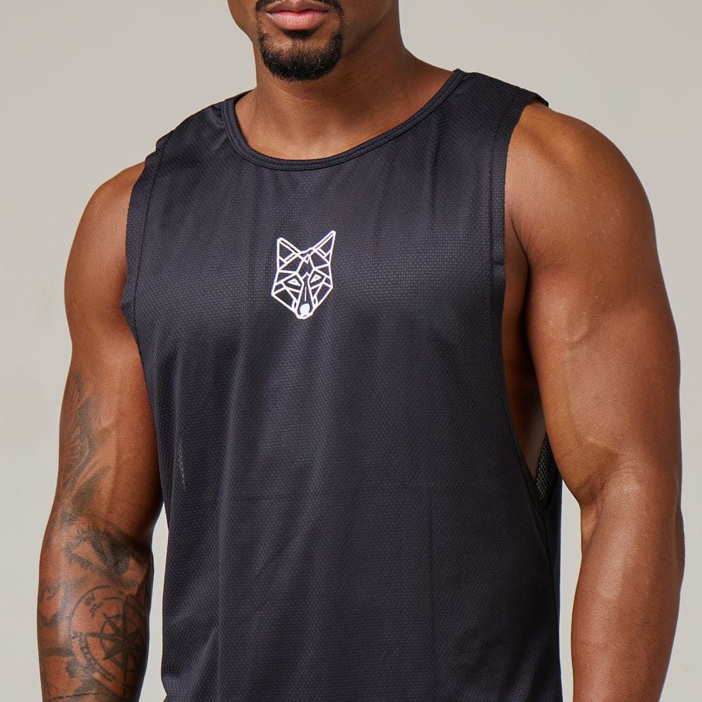 Regata Machão Dry Fit Lobo Geométrico Preto — imagem 4