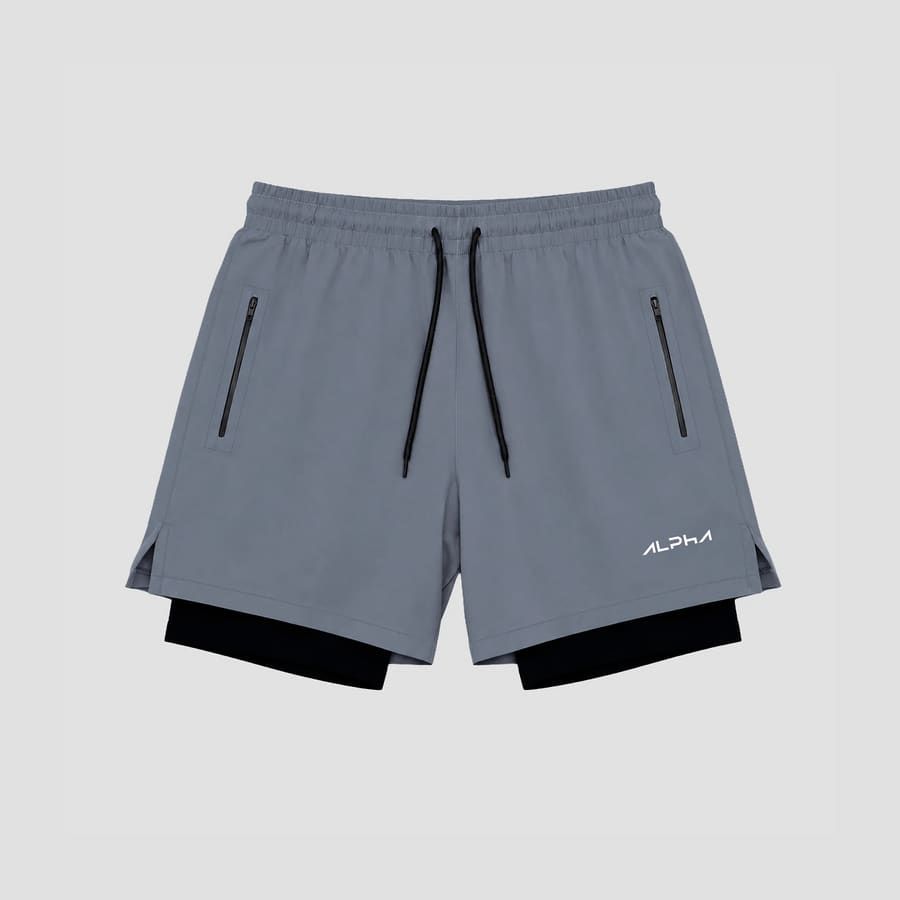 Short de Compressão Dry Fit Chumbo Bolso Ziper - Fluid