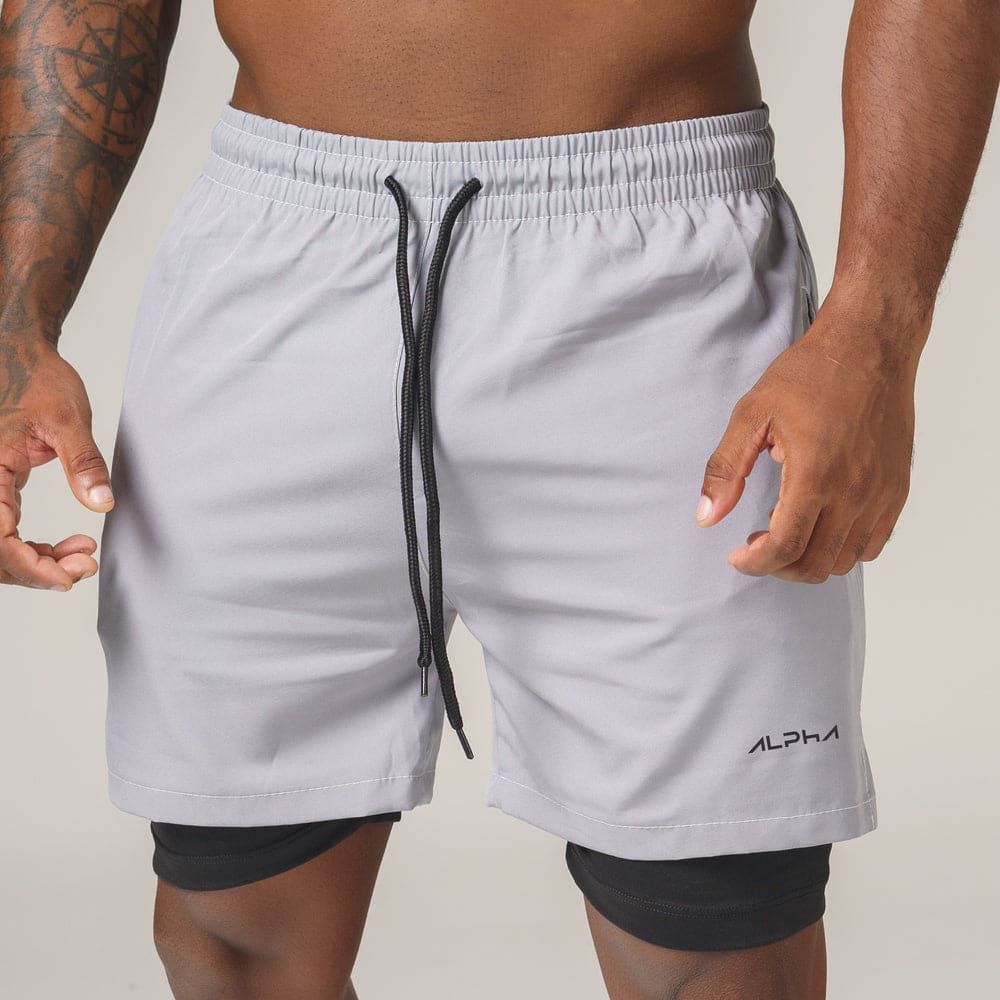 Short de Compressão Dry Fit Cinza Bolso Zíper - Fluid — imagem 5