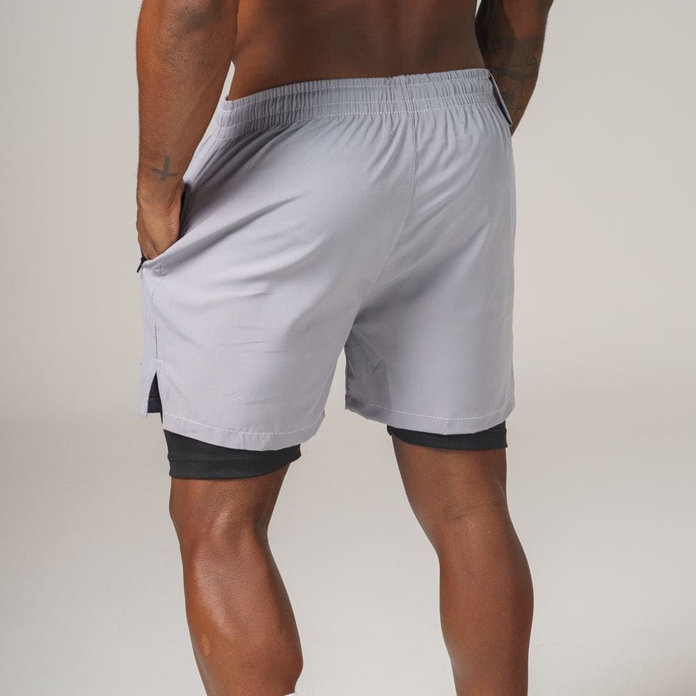 Short de Compressão Dry Fit Cinza Bolso Zíper - Lupus — imagem 4