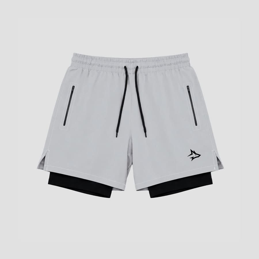 Short de Compressão Dry Fit Cinza Bolso Zíper - Lupus
