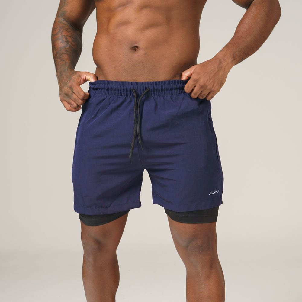 Short de Compressão Dry Fit Marinho Bolso Ziper - Fluid — imagem 3