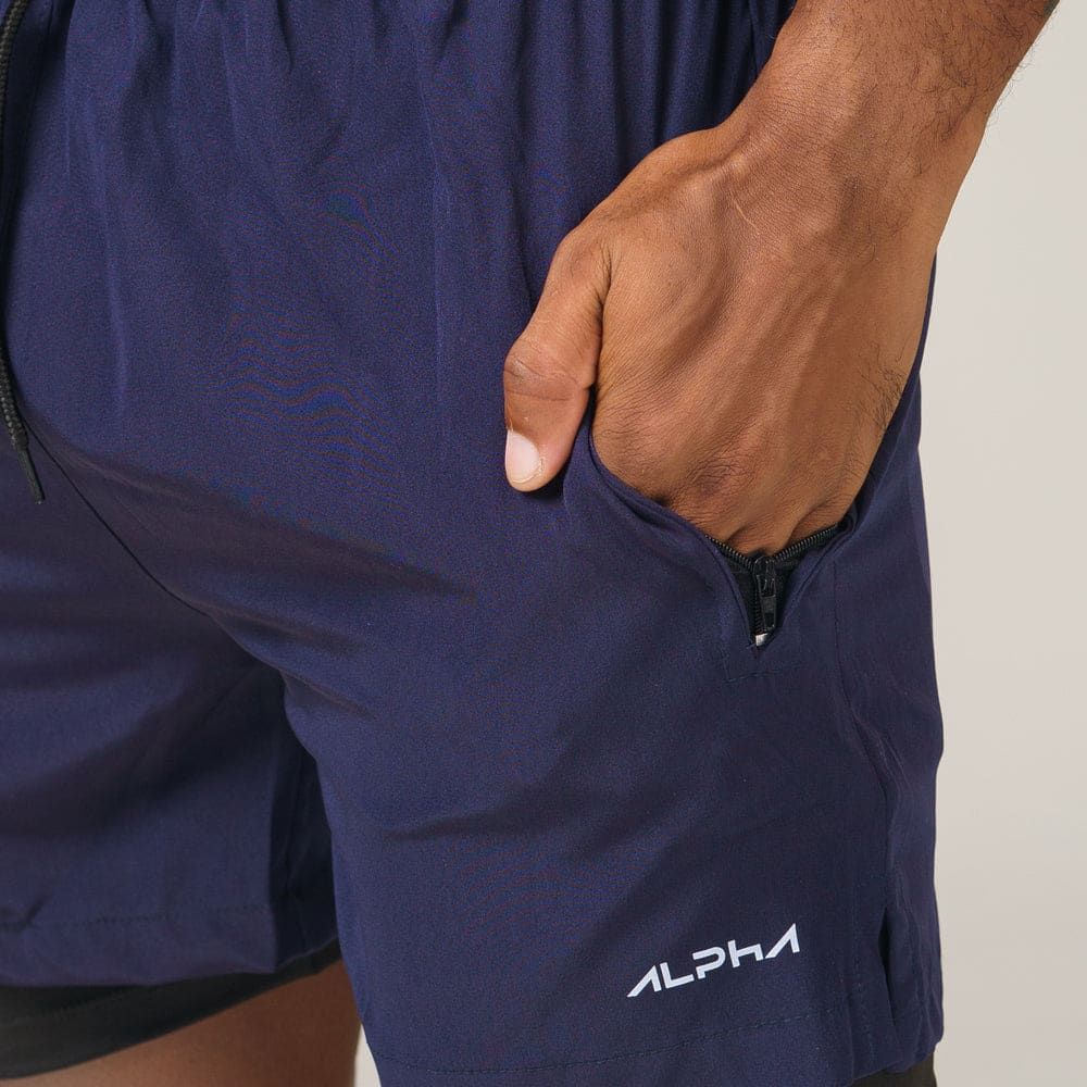 Short de Compressão Dry Fit Marinho Bolso Ziper - Fluid — imagem 5
