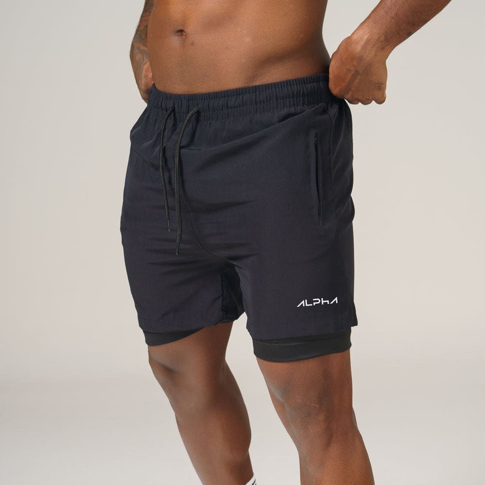 Short de Compressão Dry Fit Preto Bolso Ziper - Fluid — imagem 3